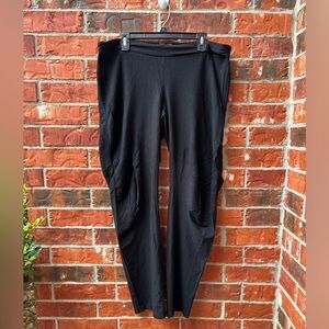 Eileen Fisher Wearever Womens Large Black Pull On Comfort Tapered Lounge Pants
